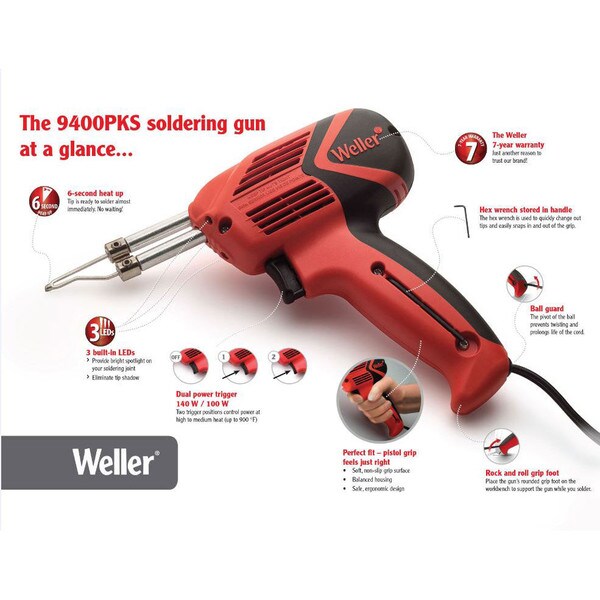 Main product image for Weller 9400PKS 100/140 Watt Soldering Gun Kit 372-070